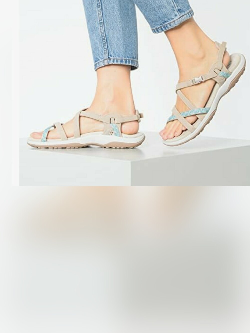 SKECHERS  NWOT Reggae Slim Vacay Taupe Memory Foam Strap Sandals - 10